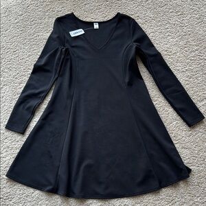 Old Navy Black V-Neck A-Line Dress for Work